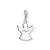 Ciondolo angelo custode in argento sterling 925 con motivo ad ali e passante
