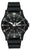 Orologio da uomo con quadrante nero, indici bianchi e cinturino nero