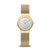 Orologio da donna Bering con bracciale milanese color oro e quadrante argentato in piedi