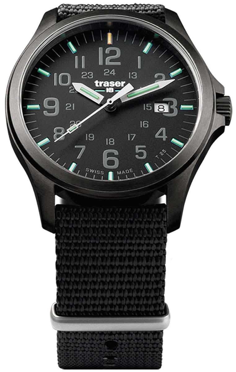Orologio da uomo Traser P67 Officer Pro con cassa nera e cinturino in tessuto