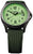 Orologio da uomo con quadrante verde, cassa nera e cinturino in tessuto.