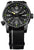 Orologio da uomo con quadrante nero, indici luminescenti verdi e cinturino in tessuto nero