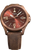 Orologio da uomo con quadrante marrone e cinturino in pelle, secondi automatici