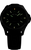 Orologio da uomo con quadrante nero, lancette e indici luminescenti giallo-verdi