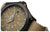 Orologio da polso in dettaglio: quadrante marrone con numeri luminescenti e cinturino in tessuto marrone
