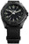Orologio da uomo con quadrante nero, indici luminescenti e cinturino in tessuto nero