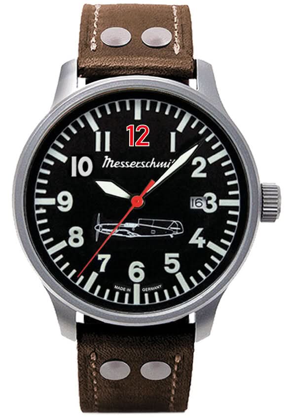 Orologio da uomo Messerschmitt ME 109 ME109-42R12L • Design storico da aviatore • Made in Germany