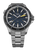 Orologio da uomo con bracciale in metallo, quadrante nero e indici luminescenti, 3 lancette