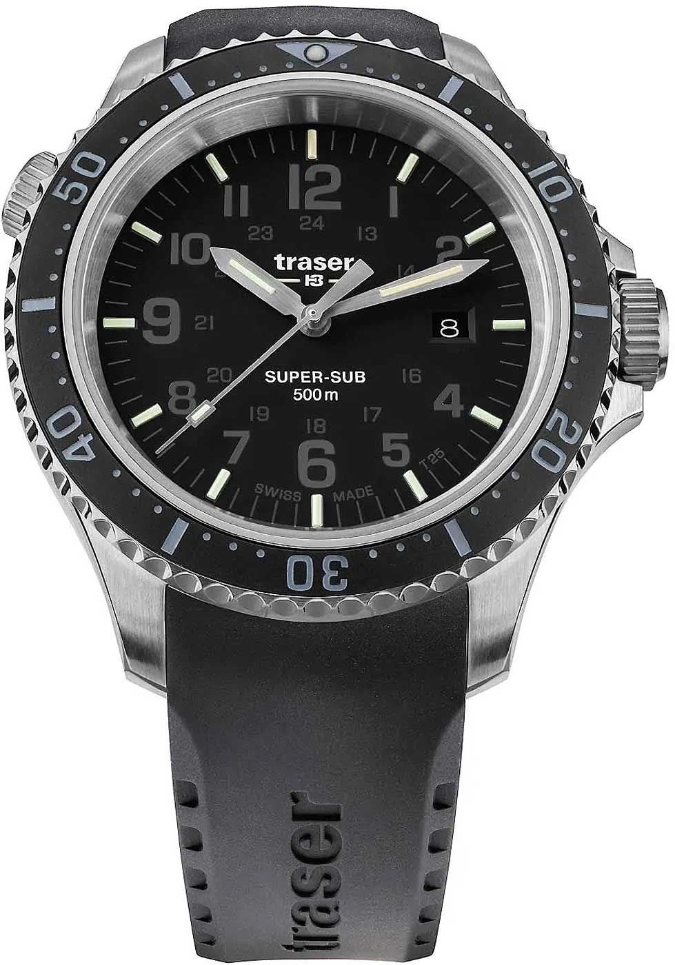 Orologio da uomo con quadrante nero, cassa in acciaio e cinturino in silicone nero