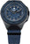 Herrenarmbanduhr mit blauem Zifferblatt, blauem Textilband, Lünette mit Ziffern und Datumsfenster