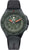 Herrenuhr mit schwarzem Gehäuse und Armband, grün leuchtenden Indexen, Datumsfenster