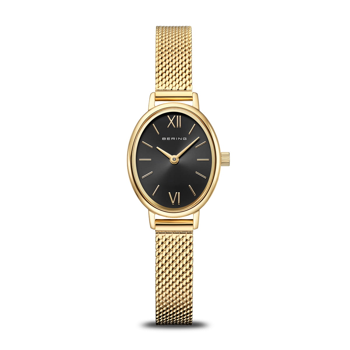 Bering Classic 11020-332 Damenuhr Schwarz/Gold • Saphirglas • Milanaise-Armband