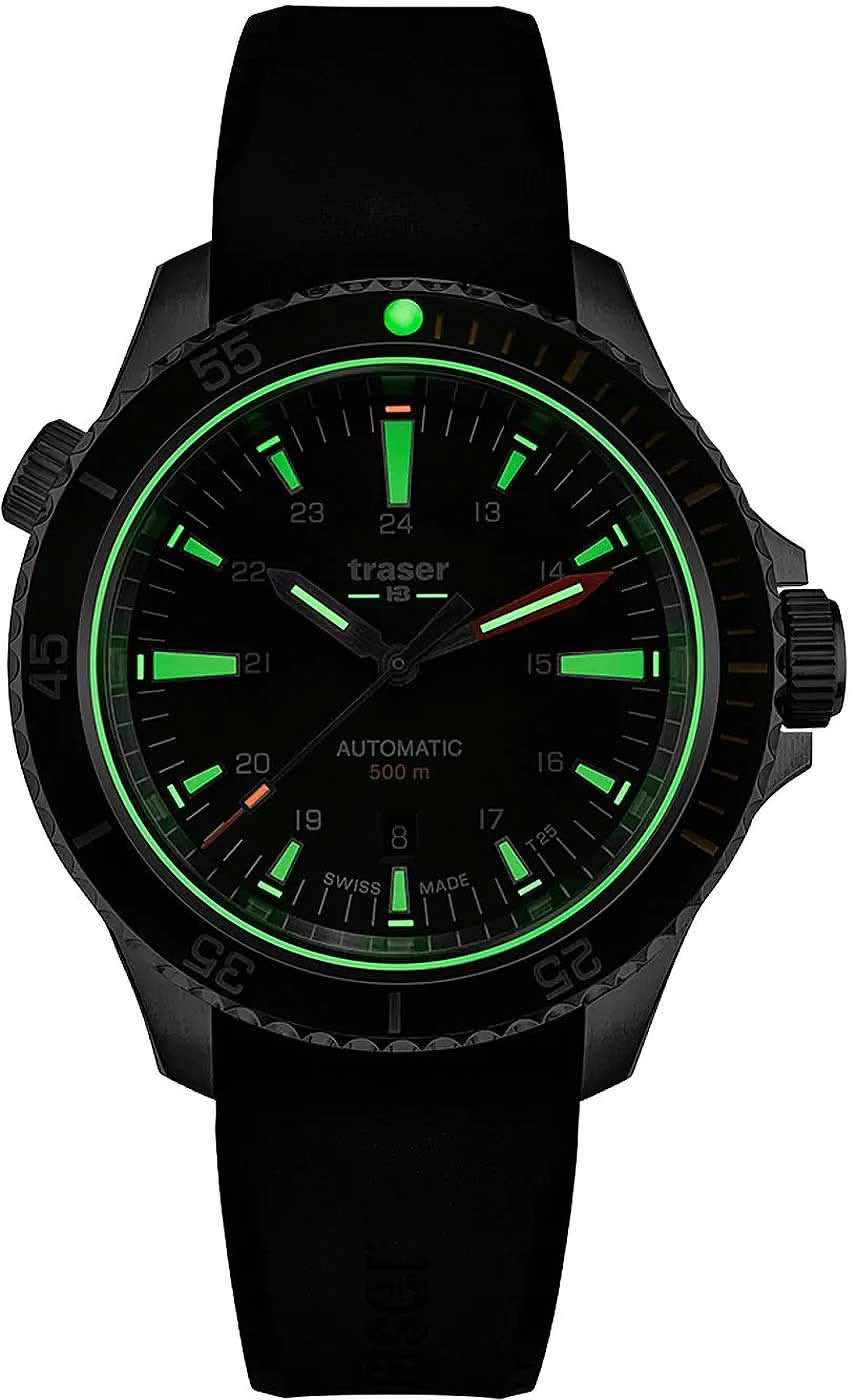 Orologio da uomo Traser P67 Diver Automatic 110326 • Tecnologia luminosa H3-Tritium • Swiss Made