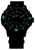 Orologio da uomo: quadrante nero, indici luminescenti verdi, Trigalight, cinturino nero
