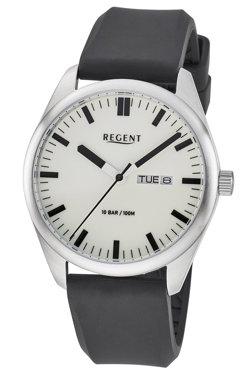 Regent F-1588 Herrenuhr Grau • Mineralglas • Datum & Wochentag