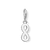 Ciondolo a forma di infinito in argento sterling 925 lucido con inserti scuri