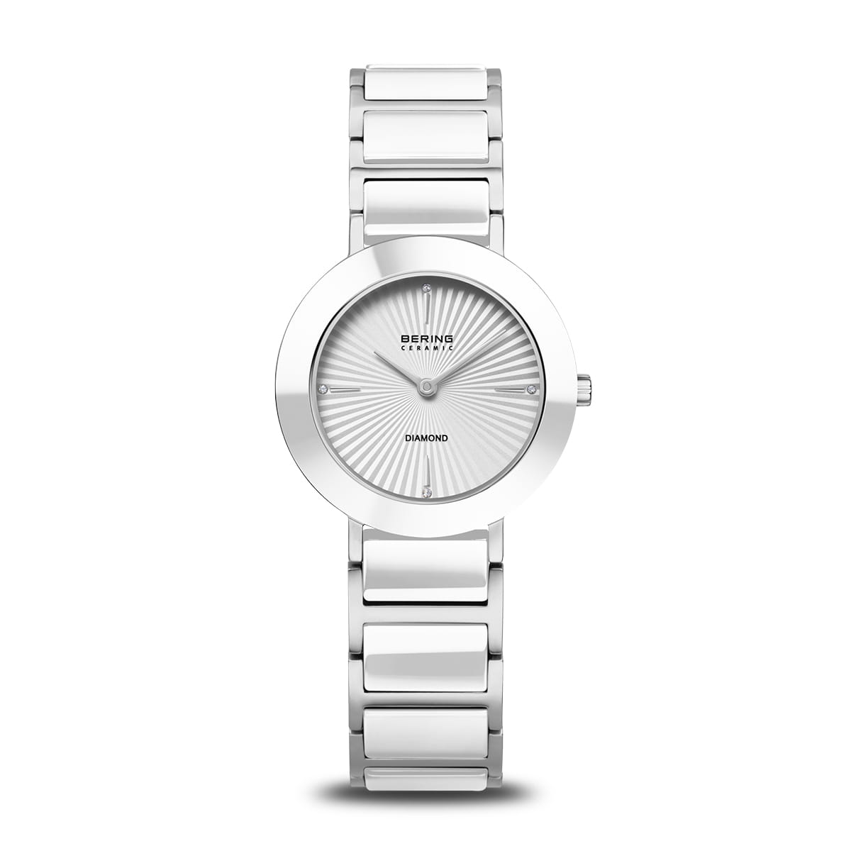 Bering Ceramic 11429-753 Damen Armbanduhr Silber • Saphirglas • Echte Diamanten