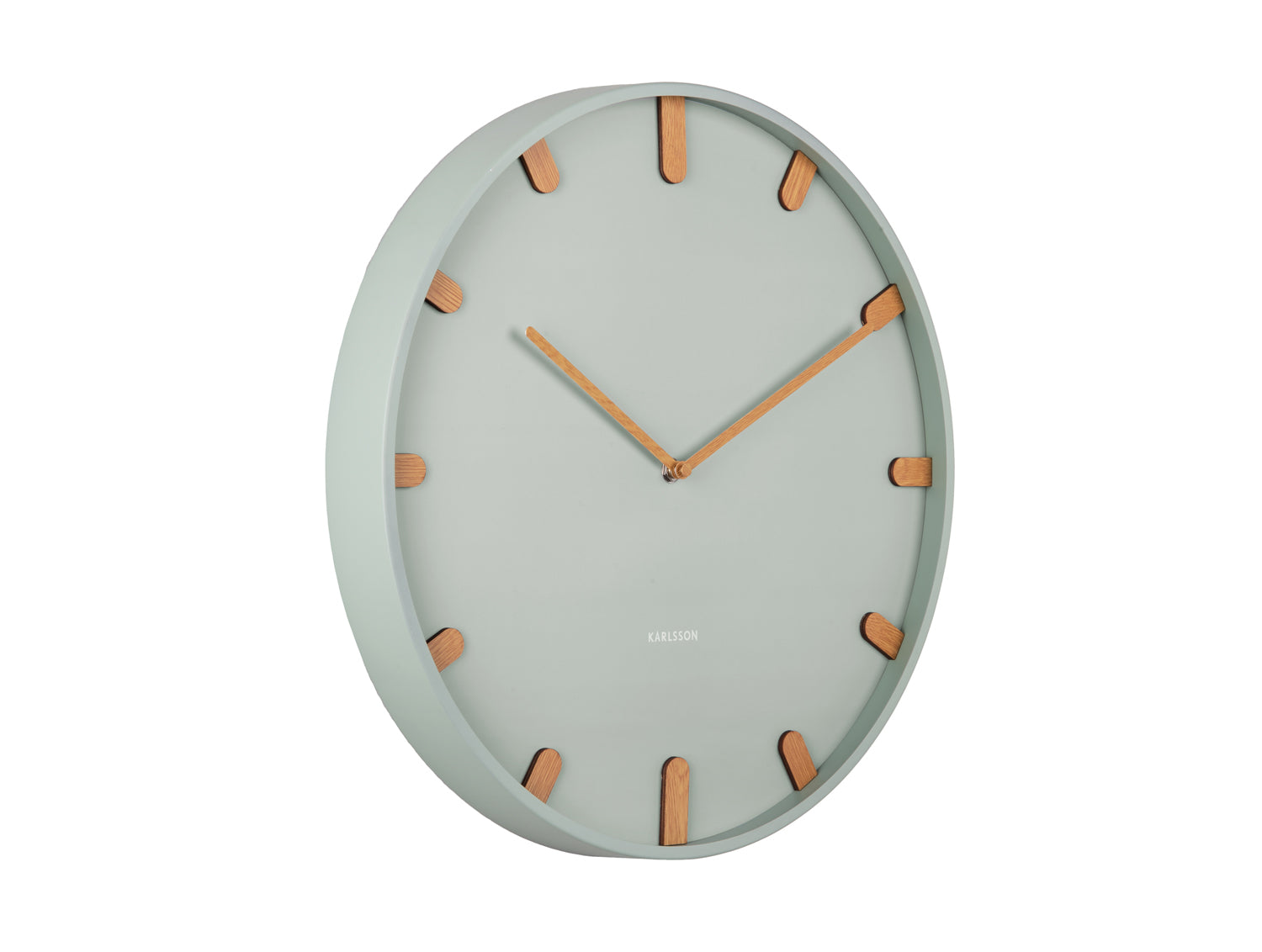 Karlsson Grace KA5942GR Wanduhr Jadegrau • Skandinavisches Design • Eisen mit Holzakzenten