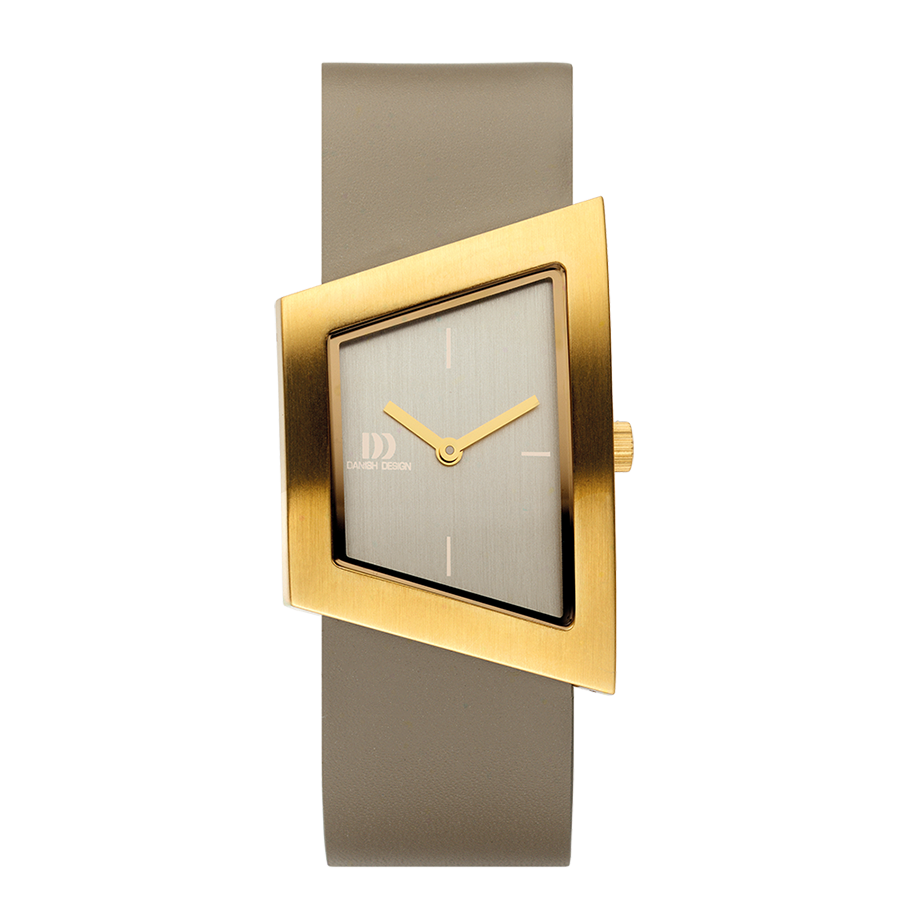 Danish Design Frihed IV15Q1207 Squeezy Damenuhr Gold • Mineralglas • Lederarmband