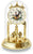 Orologio da tavolo con quadrante rotondo, campana di vetro e pendolo rotante, design color oro