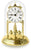 Orologio da tavolo in ottone con campana di vetro, numeri romani e lancette, design classico