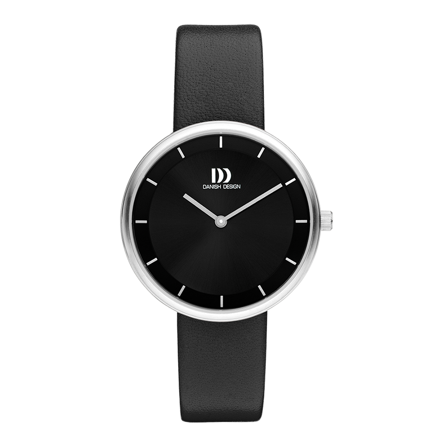 Danish Design Frihed IV13Q1264 Damenuhr Schwarz • Mineralglas • Gestreifter Zifferblatt-Index