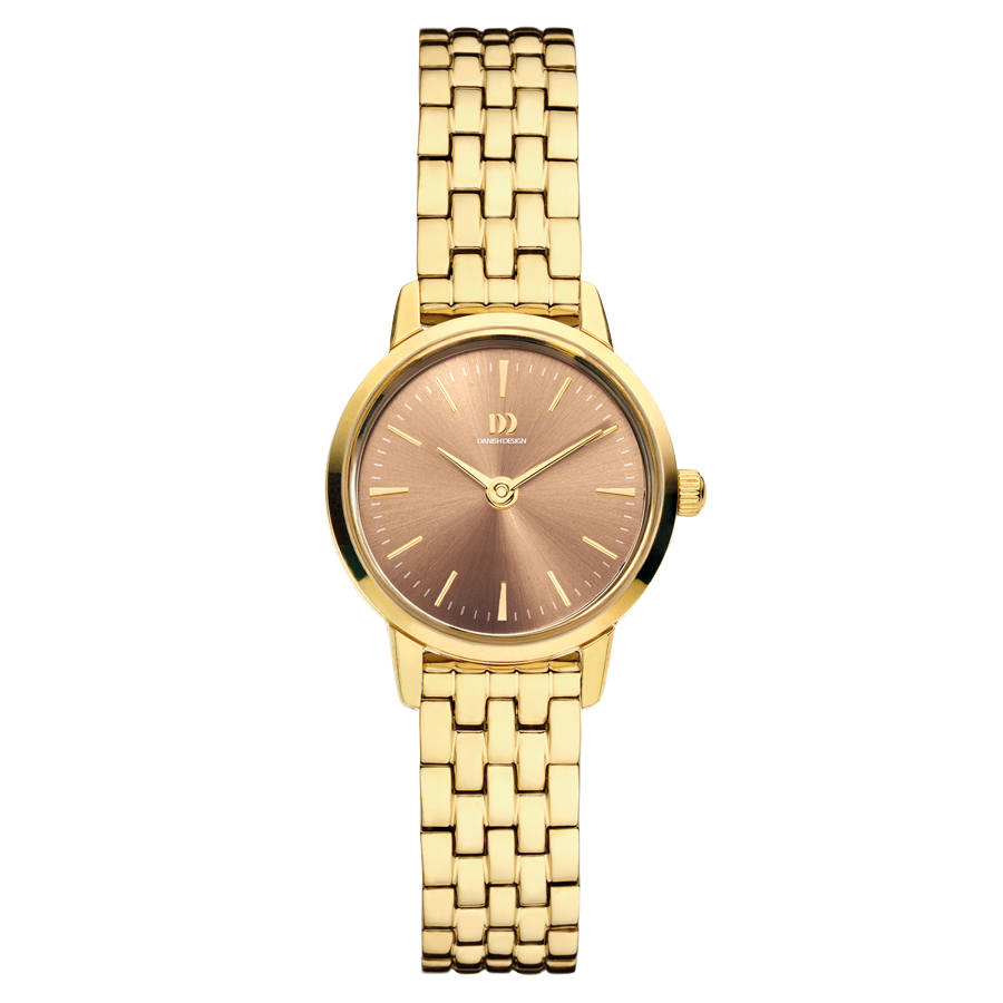 Danish Design Akilia IV84Q1268 Damenuhr Goldfarben • Mineralglaswerk • Metallgliederarmband