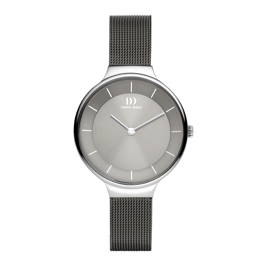 Danish Design Tidløs IV64Q1272 Georgia Damenuhr Grau • Mesh-Armband aus Edelstahl • Mineralglas