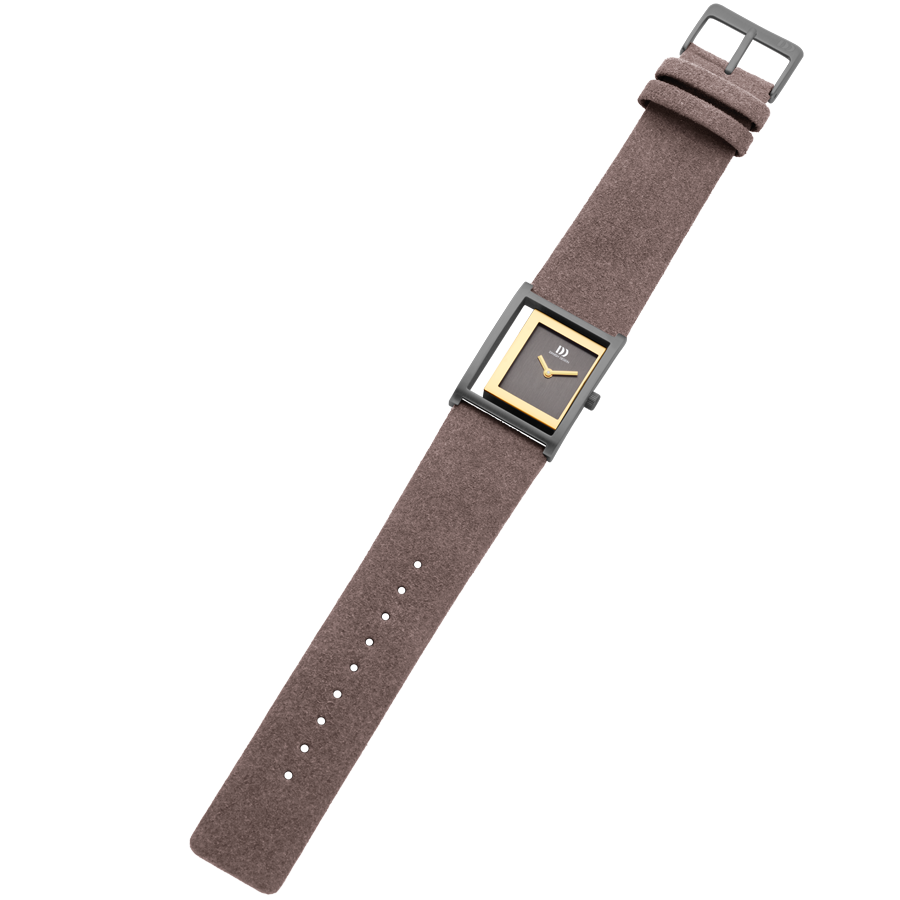 Danish Design Pico² IV16Q1292 Damen Armbanduhr Grau • Rechteckiges Gehäuse • Veganes Mikrofaserarmband, Bild 3