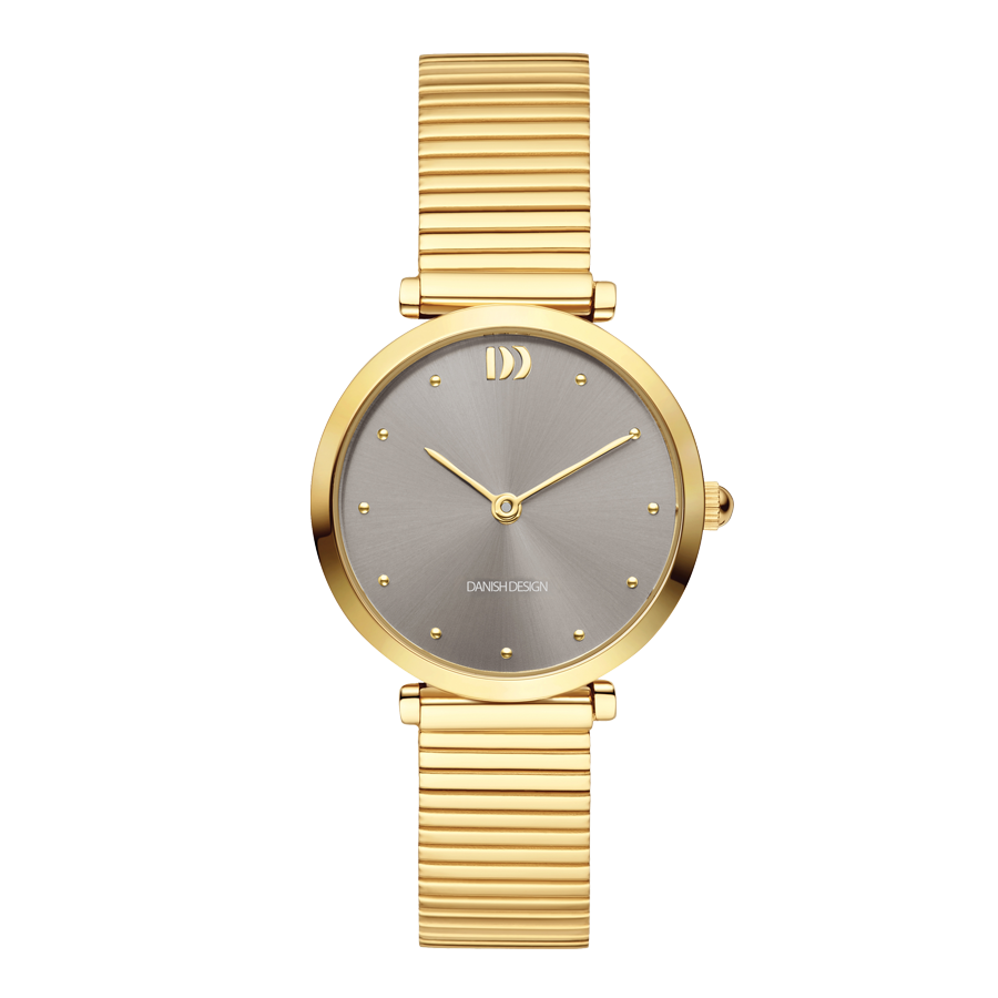 Danish Design Ava IV83Q1301 Damenuhr Grau • Mineralglas • Goldenes Edelstahlarmband