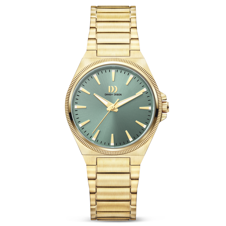 Danish Design DKx Pro IV85Q1303 Damenuhr Goldfarben/Salbeigrün • Saphirglas • Sportuhr