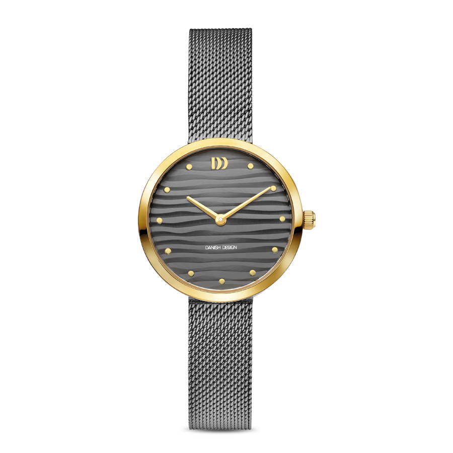 Danish Design Amelia Ripple IV66Q1307 Damenuhr Grau • Mineralglas • Mesh-Armband