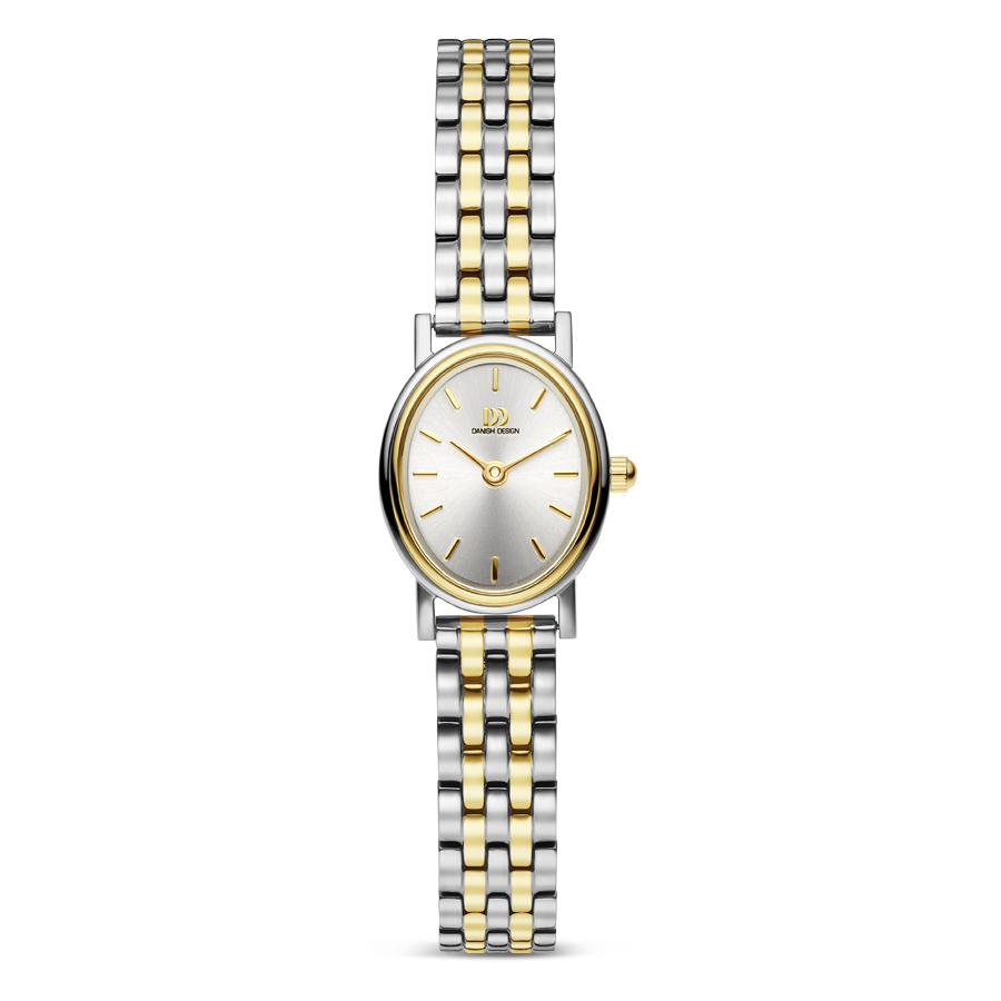 Danish Design Eloise IV95Q1310 Damenuhr Bicolor • Ovales Edelstahlgehäuse • Schnellwechselarmband
