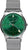 Orologio da uomo con quadrante verde e bracciale in maglia metallica argentata