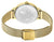 Retrospettiva di orologio da donna con fondello inciso e cinturino milanese color oro