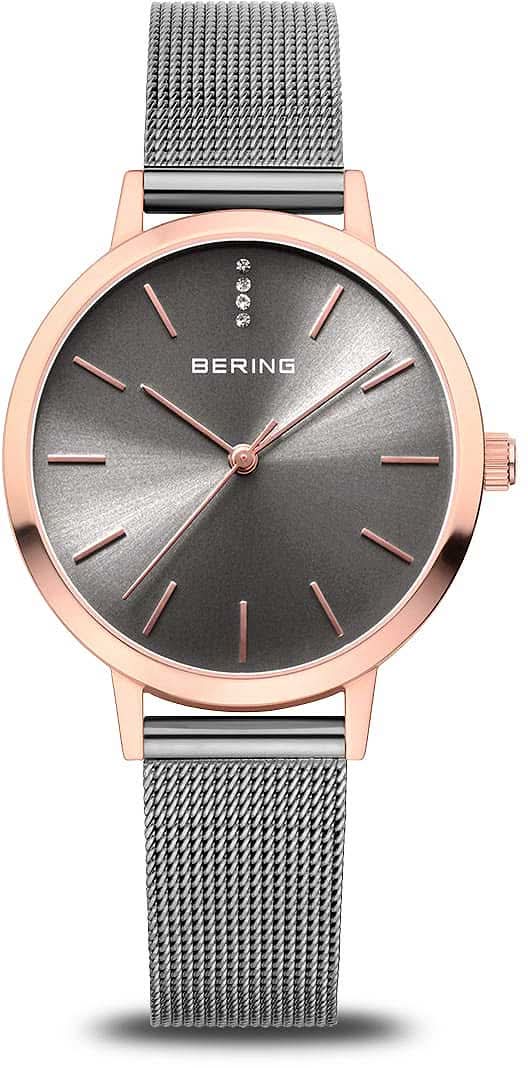 Bering Classic 13434-369 Orologio da Donna • Vetro Zaffiro Antigraffio • Bracciale Milanaise Raffinato