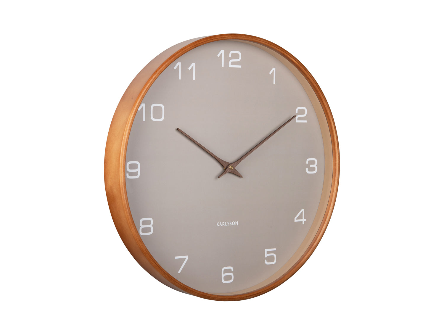 Karlsson Acento KA5993GY Wanduhr Hellgrau • Geräuschloses Sweep-Uhrwerk • Mid-Century Design