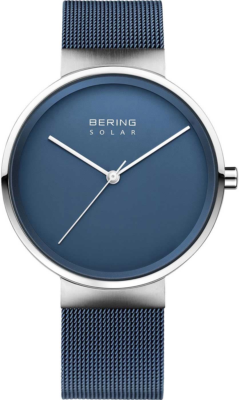 Orologio Bering Solar 14339-307 • Vetro zaffiro antigraffio • Bracciale milanese blu