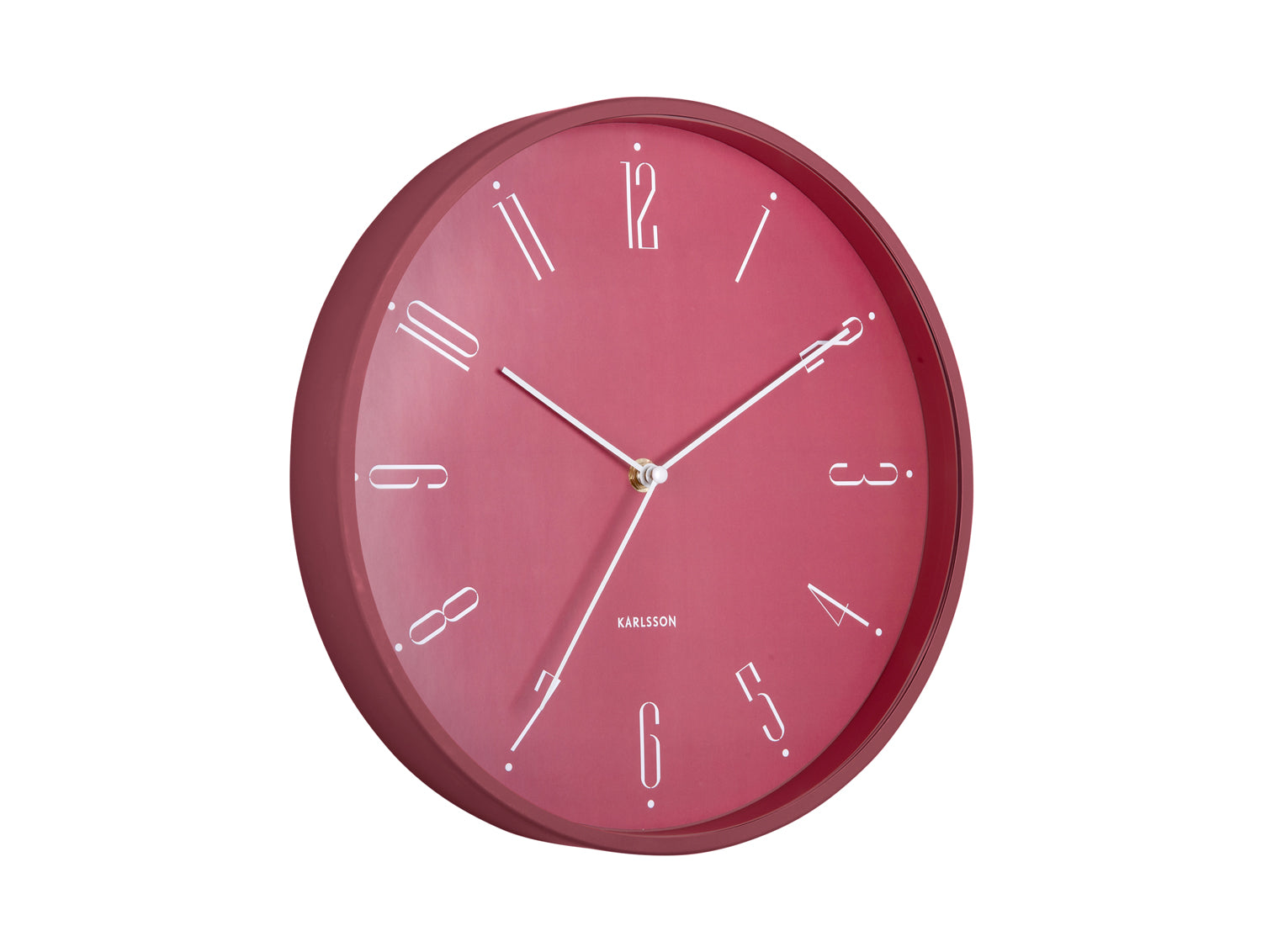 Karlsson Regal Numbers KA5988RD Wanduhr Rot • Minimalistisches Design • Eisengehäuse
