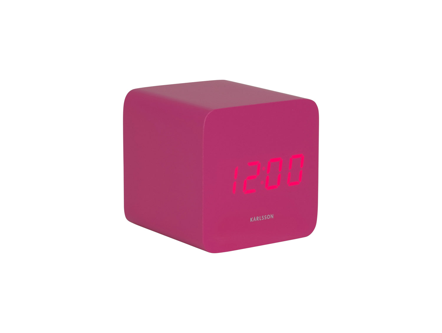 Karlsson Spry Square KA5982BP Wecker Leuchtendes Rosa • LED-Display mit Temperatur • USB-Netzbetrieb