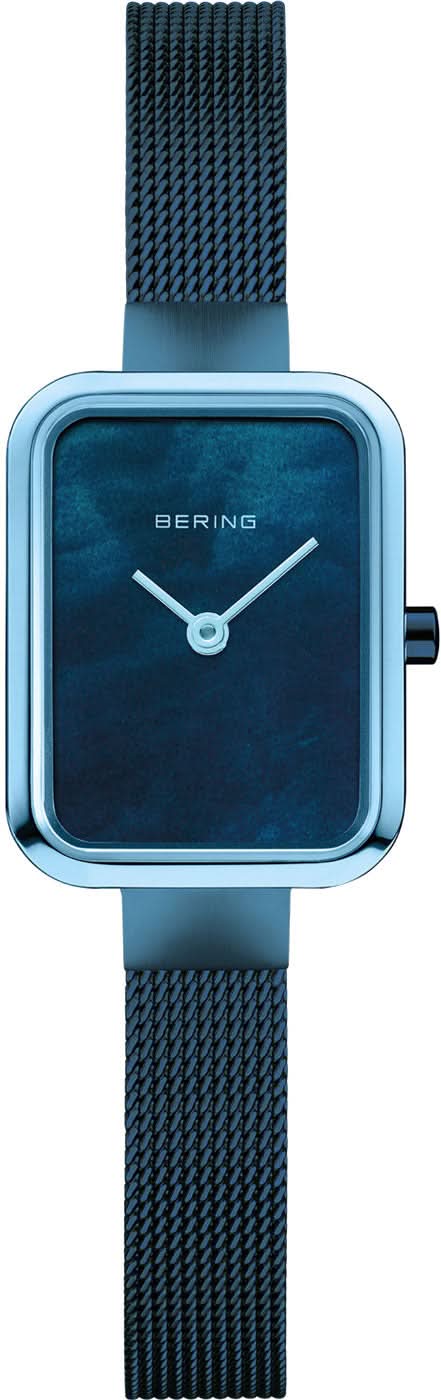 Bering Petite Square 14520-398 Orologio da Donna • Vetro Zaffiro Antigraffio • Bracciale Milanaise Blu