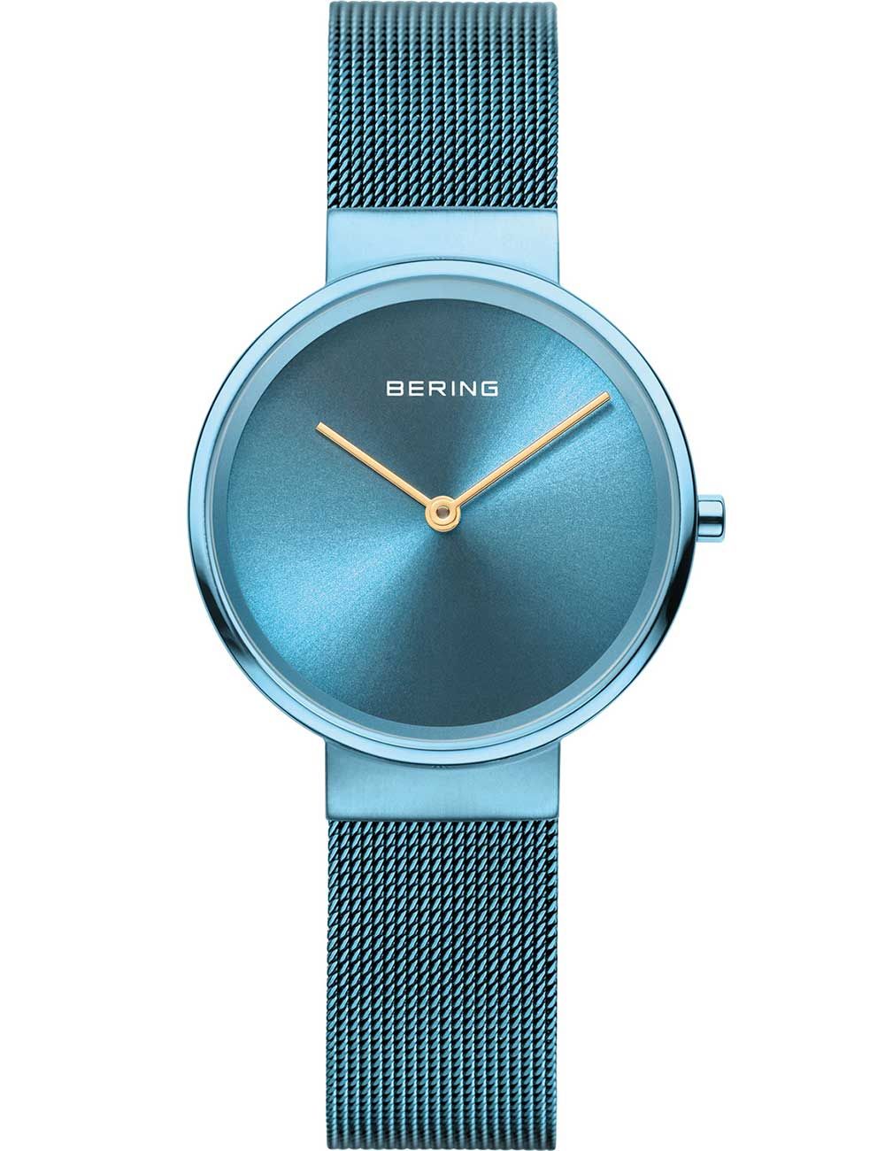 Bering Classic 14531-388 Damen Armbanduhr Blau • Saphirglas entspiegelt • Milanaise-Armband