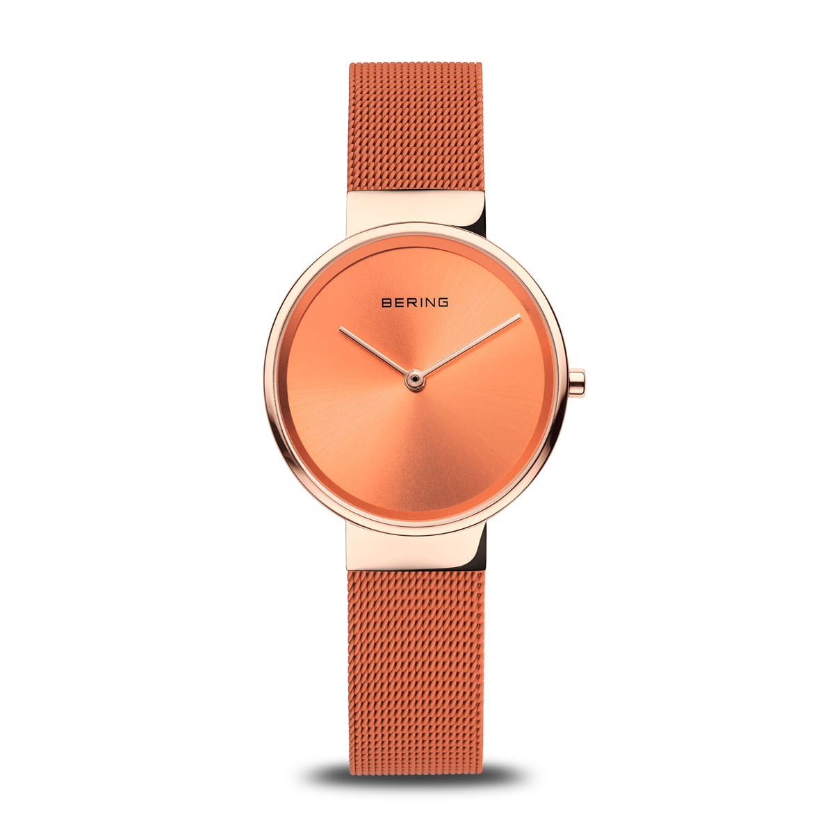 Bering Classic 14531-565 Damenuhr Orange • Saphirglas • Milanaise-Armband
