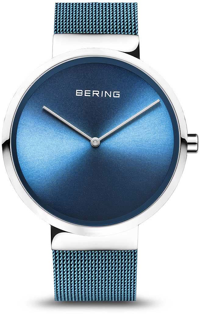 Bering Classic 14539-308 Orologio • Vetro zaffiro antigraffio • Bracciale milanese blu