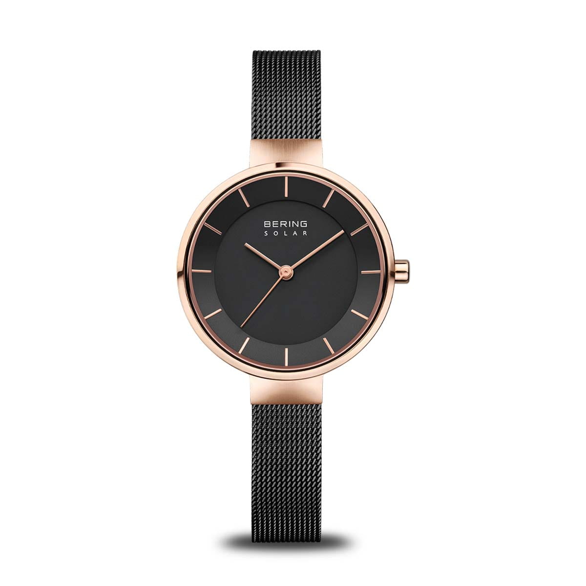 Bering Solar 14631-166 Damenuhr Roségold • Saphirglas • Milanese-Armband