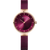 Bering Damen-Armbanduhr mit roségoldenem Gehäuse, violettem Zifferblatt und Milanaiseband