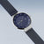 Orologio da uomo con bracciale milanese blu scuro, cassa rotonda con quadrante blu