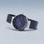 Orologio da uomo con cassa rotonda e cinturino milanese blu scuro, quadrante blu