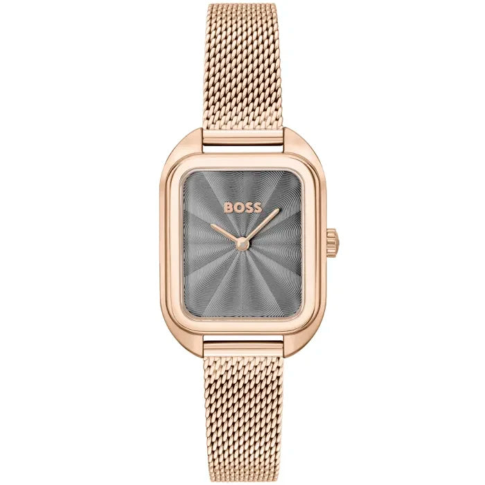 BOSS Balley 1502683 Damen Armbanduhr Grau • Edelstahlgehäuse • Elegantes Quarzwerk