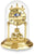 Orologio da tavolo classico con fasi lunari, quadrante color oro e numeri romani, cupola in vetro